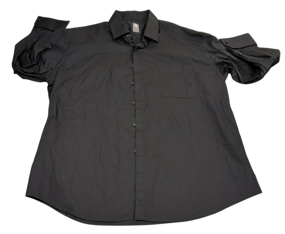 Stacy Adams Performance Tech Regular Men's Black Tech Dress Shirt Preppy 15 1/2